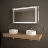 LED Spiegelschrank mit Aluminium-Korpus nach Maß - Oklahoma LED Spiegelschrank mit Aluminium-Korpus nach Maß - Oklahoma