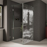 Glas Duschkabine mit Laser-Motiv Norden Glas Duschkabine mit Laser-Motiv Norden