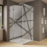 Glas Duschkabine mit Dekor Moblex (Eckeinstieg) Glas Duschkabine mit Dekor Moblex (Eckeinstieg)