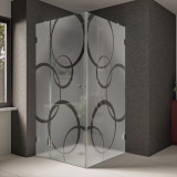 Duschkabine aus Glas mit Motiv Ringe Duschkabine aus Glas mit Motiv Ringe