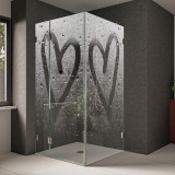 Duschkabine aus Glas mit Motiv Steamy Heart Duschkabine aus Glas mit Motiv Steamy Heart