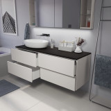 Doppelwaschtisch mit Schubladen nach Maß für Aufsatzbecken - Topax A