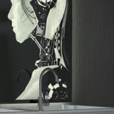 gelaserter Teil-Lack-Wandspiegel Robot
