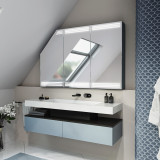 Dachschrägen-Spiegelschrank Triolo