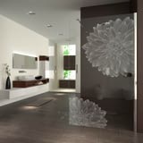 Walk In Dusche gelasert mit Motiv Blüten Walk In Dusche gelasert mit Motiv Blüten