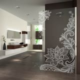 Walk In Dusche gelasert mit Motiv Floralish Walk In Dusche gelasert mit Motiv Floralish