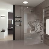 Walk In Dusche gelasert mit Motiv Leopard
