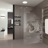 Walk In Dusche gelasert mit Motiv Leopard Walk In Dusche gelasert mit Motiv Leopard
