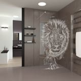 Walk In Dusche gelasert mit Motiv Lion King Walk In Dusche gelasert mit Motiv Lion King