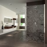 Walk In Dusche gelasert mit Motiv Retro flowers Walk In Dusche gelasert mit Motiv Retro flowers