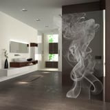 Walk In Dusche gelasert mit Motiv Smoke Walk In Dusche gelasert mit Motiv Smoke