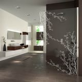 Walk In Dusche gelasert mit Motiv Sträucher Walk In Dusche gelasert mit Motiv Sträucher
