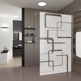 Walk In Dusche satiniert mit Motiv 1970 Walk In Dusche satiniert mit Motiv 1970