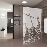 Walk In Dusche satiniert mit Motiv Caducus Walk In Dusche satiniert mit Motiv Caducus