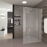 Walk In Dusche satiniert mit Motiv Jalousie Walk In Dusche satiniert mit Motiv Jalousie