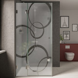 Duschkabine aus Glas mit Motiv Ringe Duschkabine aus Glas mit Motiv Ringe