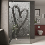 Duschkabine aus Glas mit Motiv Steamy Heart Duschkabine aus Glas mit Motiv Steamy Heart