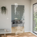 Glastür gelasert mit Motiv Floralish Glastür gelasert mit Motiv Floralish