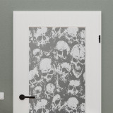 Lichtausschnitt gelasert mit Motiv Skull Door Lichtausschnitt gelasert mit Motiv Skull Door