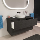 Waschtisch mit 2 Schubladen für Aufsatzbecken auf Maß - Rubin A