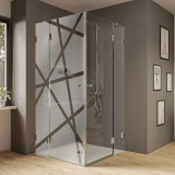 Glas Duschkabine mit Dekor Moblex (Eckeinstieg) Glas Duschkabine mit Dekor Moblex (Eckeinstieg)