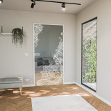 Glastür gelasert mit Motiv Floralish Glastür gelasert mit Motiv Floralish