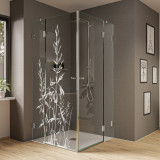 Glas Duschkabine mit Motiv Gras (Eckeinstieg) Glas Duschkabine mit Motiv Gras (Eckeinstieg)