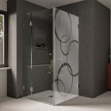 Duschkabine aus Glas mit Motiv Ringe Duschkabine aus Glas mit Motiv Ringe