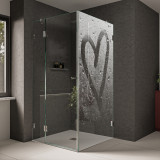 Duschkabine aus Glas mit Motiv Steamy Heart Duschkabine aus Glas mit Motiv Steamy Heart