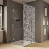 Glas Duschkabine gelasert mit Muster Mosaik (Eckeinstieg) Glas Duschkabine gelasert mit Muster Mosaik (Eckeinstieg)