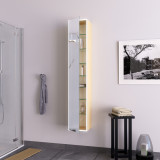 Hochschrank mit Spiegel und Beleuchtung Hängeschrank - Zirkon LED