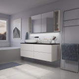 Doppelwaschtisch mit Schubladen nach Maß für Aufsatzbecken - Topax A