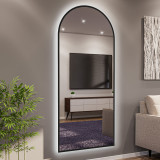 Spiegel mit Rundbogen und schwarzem Rand Teillack Skadi 1