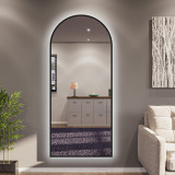 Spiegel mit Rundbogen und schwarzem Rand Teillack Skadi 1